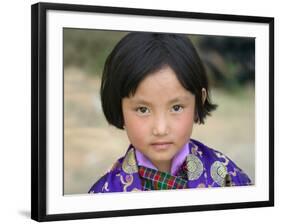 Bhutanese Girl, Wangdi, Bhutan-Keren Su-Framed Photographic Print