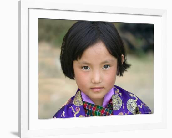 Bhutanese Girl, Wangdi, Bhutan-Keren Su-Framed Photographic Print