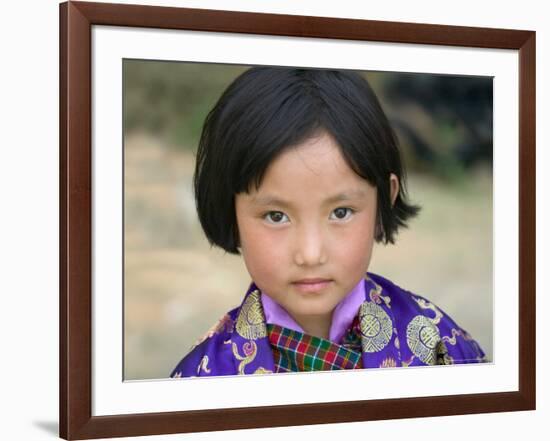 Bhutanese Girl, Wangdi, Bhutan-Keren Su-Framed Photographic Print