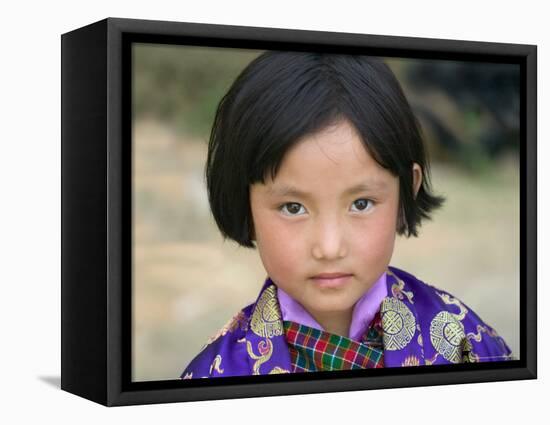 Bhutanese Girl, Wangdi, Bhutan-Keren Su-Framed Stretched Canvas