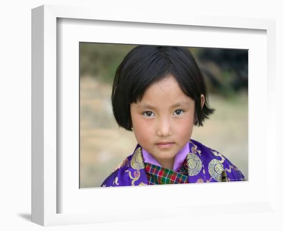 Bhutanese Girl, Wangdi, Bhutan-Keren Su-Framed Photographic Print