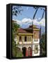 Bhutia Busty Gompa and Kanchenjunga, Darjeeling, West Bengal, India-Jane Sweeney-Framed Stretched Canvas