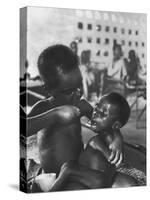 Biafran Child Feeding Another Child-Terence Spencer-Stretched Canvas