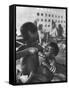 Biafran Child Feeding Another Child-Terence Spencer-Framed Stretched Canvas