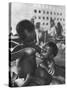 Biafran Child Feeding Another Child-Terence Spencer-Stretched Canvas