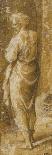 Vieillard debout drapé vu de dos, tête de profil-Biagio Pupini-Stretched Canvas
