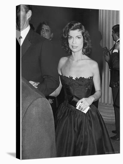 Bianca Jagger at the Opening of Metropolitan Museum Costume Exhibit "The 18th Century Woman"-David Mcgough-Stretched Canvas