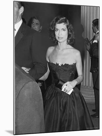 Bianca Jagger at the Opening of Metropolitan Museum Costume Exhibit "The 18th Century Woman"-David Mcgough-Mounted Premium Photographic Print