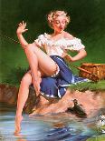 Fishing Pin-Up and Snapping Turtle c1930s-Bianchi-Art Print