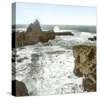 Biarritz (Atlantic-Pyrenees, France), the Virgin's Rock-Leon, Levy et Fils-Stretched Canvas