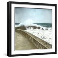 Biarritz (Atlantic-Pyrennes, France), Effects of the Sea-Leon, Levy et Fils-Framed Photographic Print