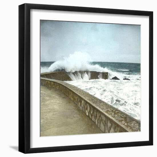 Biarritz (Atlantic-Pyrennes, France), Effects of the Sea-Leon, Levy et Fils-Framed Photographic Print