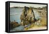 Biarritz: the Beach at Low Tide-null-Framed Stretched Canvas