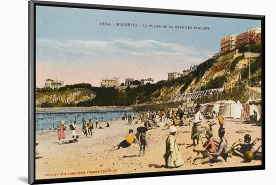 Biarritz: the Beach, from the Cote Des Basques-null-Mounted Photographic Print