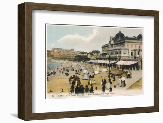 Biarritz: the Beach, the Casino Municipal and the Hotel Du Palais-null-Framed Photographic Print