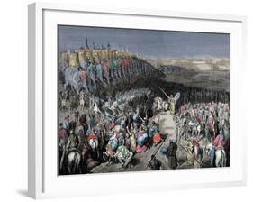 Bible. Old Testament. Judas Maccabeus before the Army of Nicamor. Macc Ii, 15. Coloured-null-Framed Giclee Print