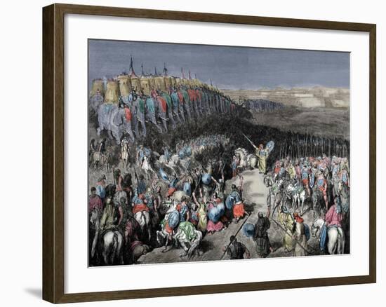 Bible. Old Testament. Judas Maccabeus before the Army of Nicamor. Macc Ii, 15. Coloured-null-Framed Giclee Print