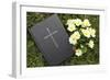 Bible on the grass with primrose at springtime-null-Framed Giclee Print