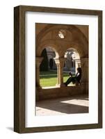 Bible reading in Fontenay abbey church, France-Godong-Framed Photographic Print