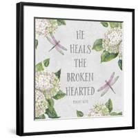 Bible Verse With Hydrangeas-B-Jean Plout-Framed Giclee Print
