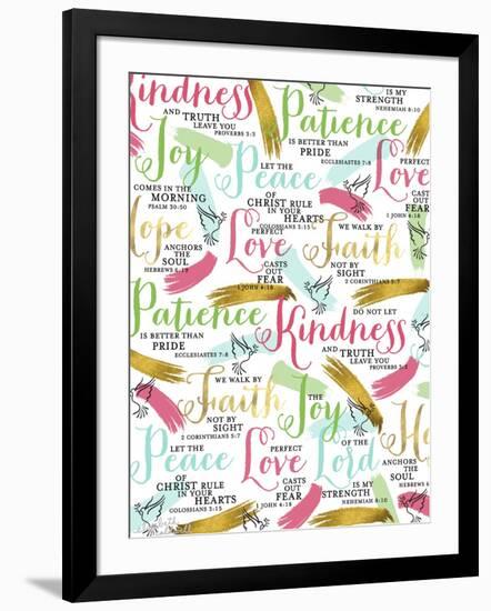 Bible Verses with Gold-Elizabeth Caldwell-Framed Giclee Print