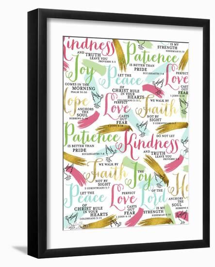 Bible Verses with Gold-Elizabeth Caldwell-Framed Giclee Print