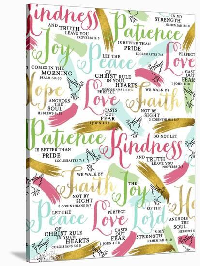 Bible Verses with Gold-Elizabeth Caldwell-Stretched Canvas