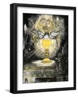 Biblical Scene: the Holy Grail. Christian Symbol with the Dove to Represent the Holy Spirit (Holy S-null-Framed Giclee Print