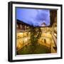 Biblioteca (Library) Delle Oblate, the Cloister And, on the Background, the Dome of the Cattedrale-Massimo Borchi-Framed Photographic Print