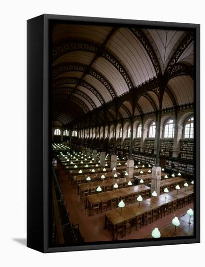 Bibliotheque Sainte-Geneviève, Reading Room, Paris, France-null-Framed Stretched Canvas