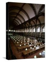 Bibliotheque Sainte-Geneviève, Reading Room, Paris, France-null-Stretched Canvas