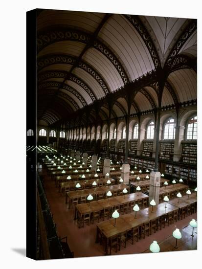 Bibliotheque Sainte-Geneviève, Reading Room, Paris, France-null-Stretched Canvas