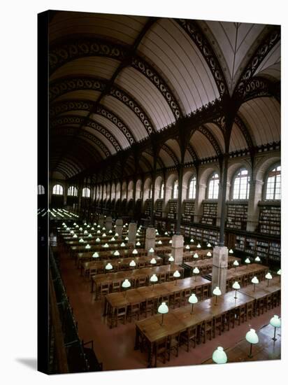 Bibliotheque Sainte-Geneviève, Reading Room, Paris, France-null-Stretched Canvas