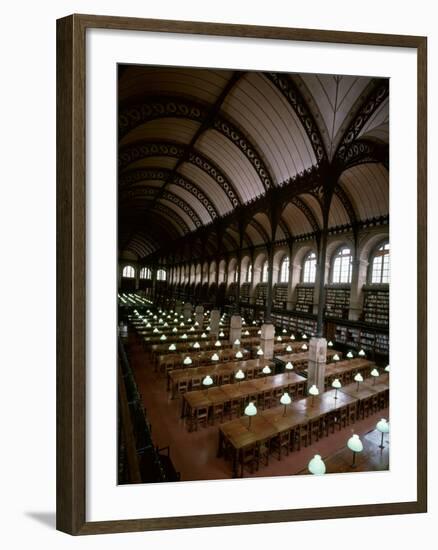 Bibliotheque Sainte-Geneviève, Reading Room, Paris, France-null-Framed Photographic Print