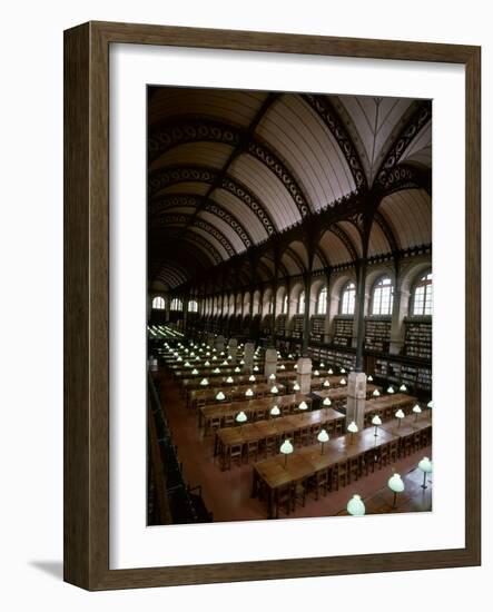 Bibliotheque Sainte-Geneviève, Reading Room, Paris, France-null-Framed Photographic Print