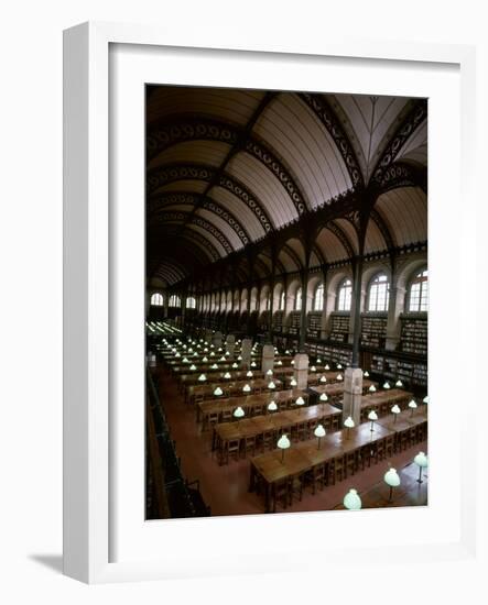 Bibliotheque Sainte-Geneviève, Reading Room, Paris, France-null-Framed Photographic Print