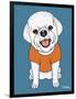 Bichon Puppy Cut-Tomoyo Pitcher-Framed Giclee Print