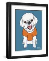 Bichon Puppy Cut-Tomoyo Pitcher-Framed Giclee Print