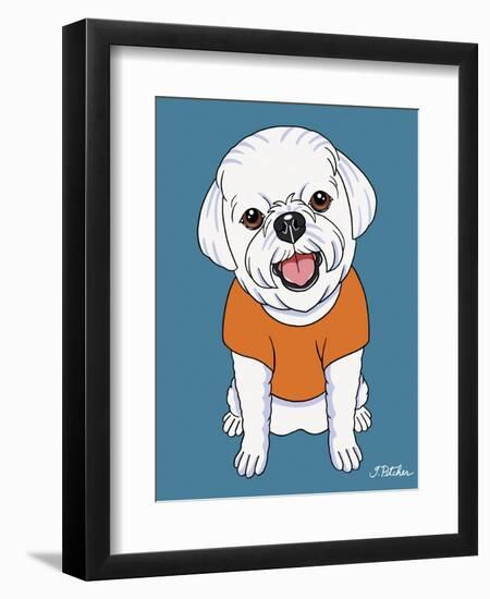 Bichon Puppy Cut-Tomoyo Pitcher-Framed Giclee Print