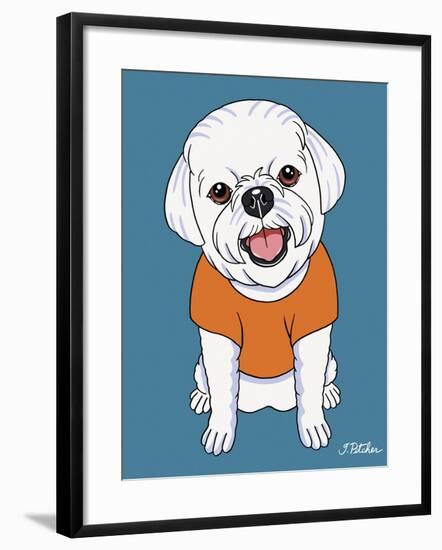 Bichon Puppy Cut-Tomoyo Pitcher-Framed Giclee Print