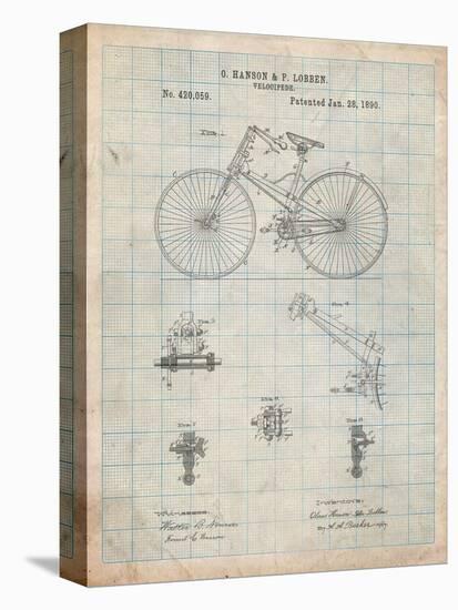 Bicycle 1890 Patent-Cole Borders-Stretched Canvas