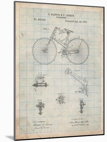 Bicycle 1890 Patent-Cole Borders-Mounted Art Print