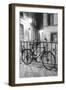 Bicycle against railing, Paris, France-Panoramic Images-Framed Photographic Print