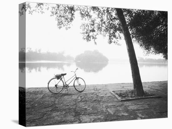 Bicycle and Bay Mau Lake Lenin Park-Walter Bibikow-Stretched Canvas