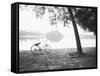 Bicycle and Bay Mau Lake Lenin Park-Walter Bibikow-Framed Stretched Canvas