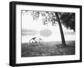 Bicycle and Bay Mau Lake Lenin Park-Walter Bibikow-Framed Premium Photographic Print