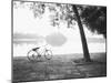 Bicycle and Bay Mau Lake Lenin Park-Walter Bibikow-Mounted Premium Photographic Print
