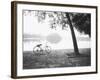 Bicycle and Bay Mau Lake Lenin Park-Walter Bibikow-Framed Photographic Print