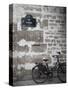 Bicycle and Street Sign, Paris, France-Jon Arnold-Stretched Canvas