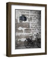 Bicycle and Street Sign, Paris, France-Jon Arnold-Framed Photographic Print